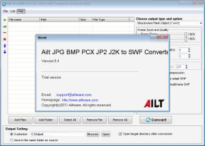 Ailt JPG BMP PCX JP2 J2K to SWF Converter